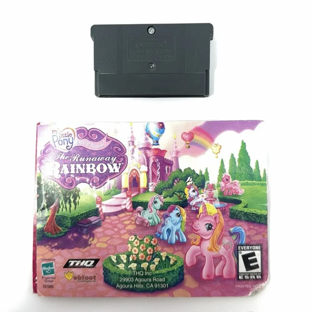 My Little Pony Crystal Princess The Runaway Rainbow GBA Cart Manual THQ 2006
